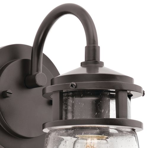 Main product image of Lyndon 11.25" 1 Light Wall Light w/ Clear Seeded Glass (Architectural Bronze)