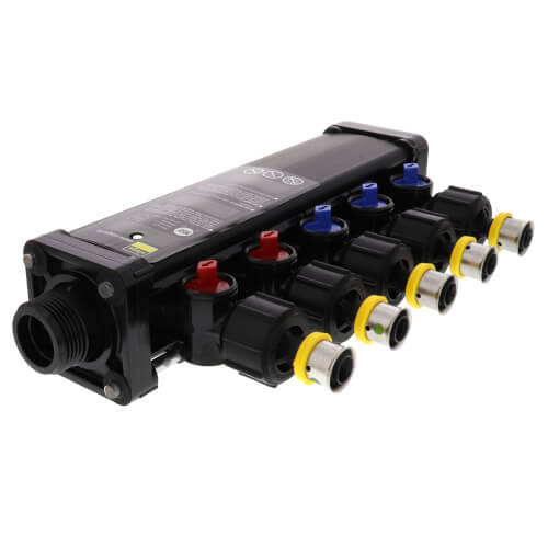 Main product image of 1/2", 5 Port Zero Lead PEX Press Polymer Dual Temperature MiniBloc (2 hot, 3 cold)