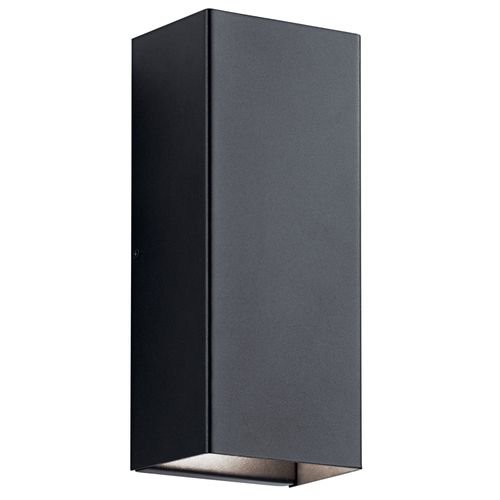 Main product image of Walden 12" LED Outdoor Wall Light w/ Clear Tempered Glass w/ Inside Etch (Textured Black)