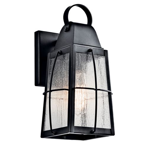 Main product image of Tolerand 12" 1 Light Outdoor Wall Light w/ Clear Seeded Glass (Textured (Black)