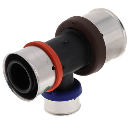 Main product image of 1-1/4" x 1" x 3/4" PEX Press PureFlow Polymer Tee