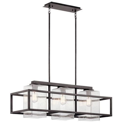 Main product image of Wright 3 Light Linear Chandelier (Weathered Zinc)