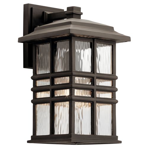 Main product image of Beacon Square 14.25" 1 Light Outdoor Wall Light w/ Clear Hammered Glass (Olde Bronze)