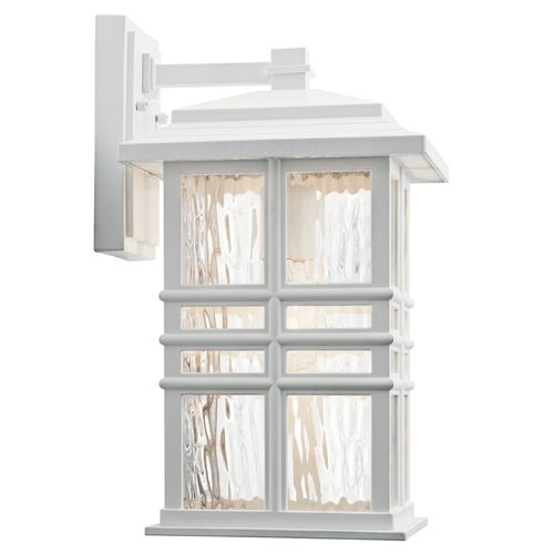 Main product image of Beacon Square 14.25" 1 Light Outdoor Wall Light w/ Clear Hammered Glass (White)