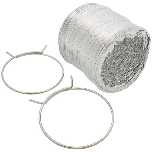 Main product image of 4" x 8 Ft. Flexible Foil Dryer Transition Duct Kit w/ Metal Spring Clamp