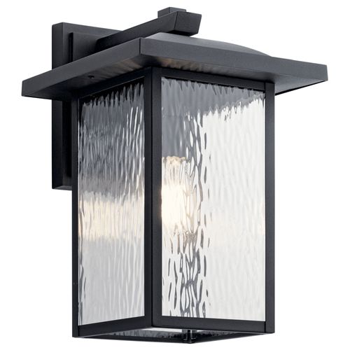 Main product image of Capanna 16" 1 Light Outdoor Wall Light w/ Clear Water Glass (Textured (Black)