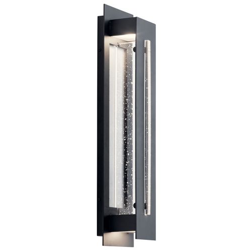 Main product image of River Path 23" LED Outdoor Wall Light w/ Clear Seeded Glass (Textured (Black)