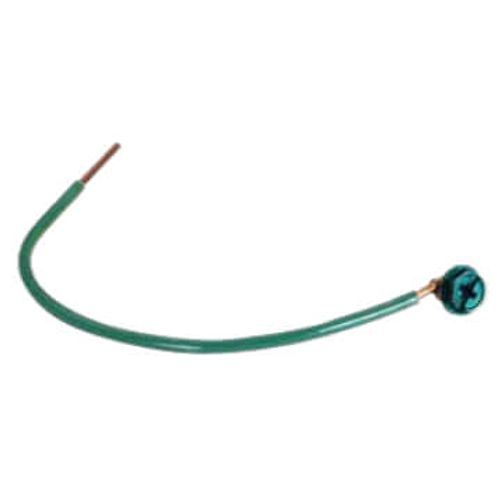 Main product image of 10" Pigtail with Slotted Hex Ground Screw (Green)