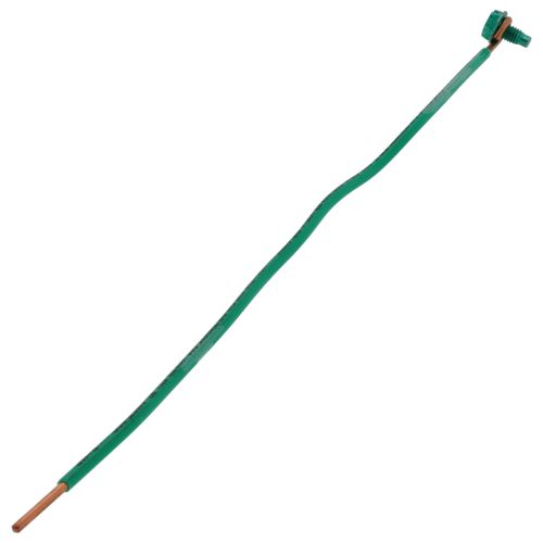 Main product image of 10" Pigtail with Slotted Hex Ground Screw (Green)