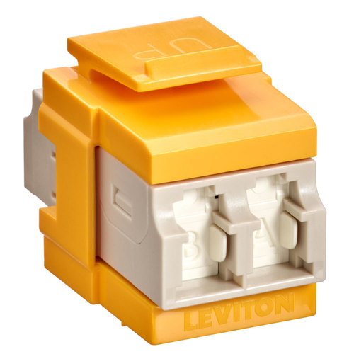Main product image of Quickport, Duplex Lc Adapter, Shuttered, Mm, Zirconia Ceramic Sleeve, Beige/yellow