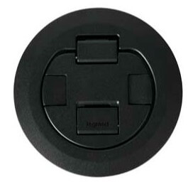 4" Evolution Poke-Thru Device, Pre-Wired Dual Service, 4 Outlets (Black)
