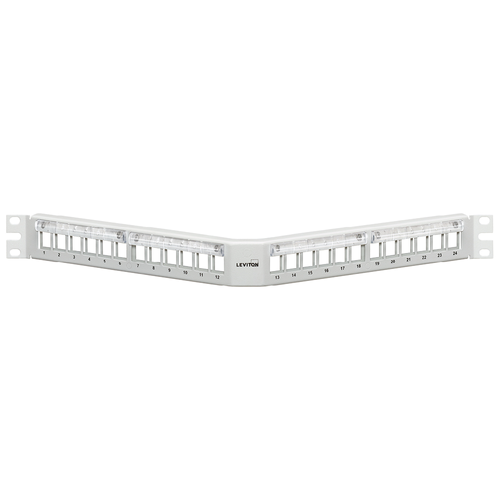 Main product image of Angled Quickport, Patch Panel w/ Magnifying Lens, 24"port, 1RU (White)