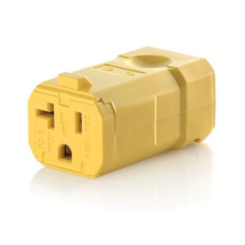 Main product image of 20A, 125V NEMA 5-20R, 2P, 3W, Connector, Straight Blade, Grounding, Python (Yellow)