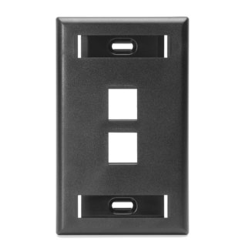 Leviton® QuickPort® 42080-12W Standard Size Wallplate With ID Window, 2 Gangs, 4-5/8 in W