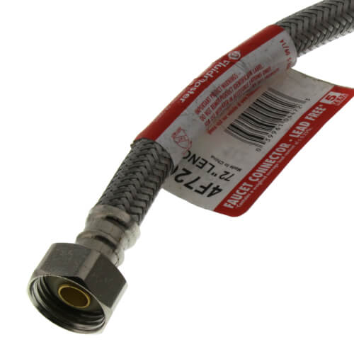 Main product image of 72" Universal Braided Stainless Steel Hose Faucet Connector (1/2 FIP x 3/8", 7/16", 1/2" Compression, 1/2" FIP)