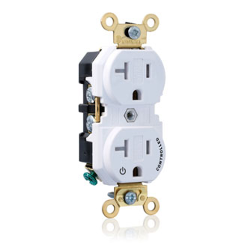 Main product image of Duplex Receptacle Heavy Duty Split-Circuit 1 Outlet Controlled 20A 125V NEMA 5-20R 2P 3W (White)