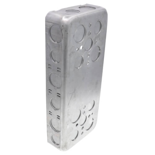 Main product image of 10-7/16" L x 4-1/2" W x 1-5/8" D 4-Gang Steel Box w/ 1/2" and 3/4" Knockouts