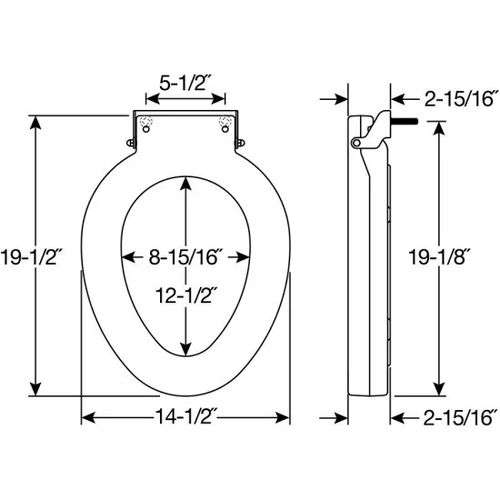 Main product image of Elongated Medic-Aid Plastic Toilet Seat w/ 4" Lift Spacer, STA-TITE (White)