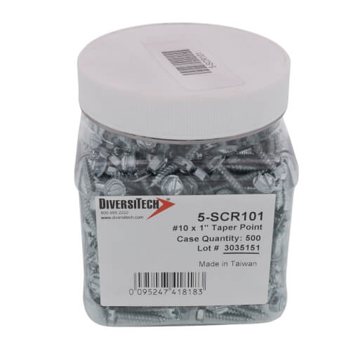 5SCR101 DiversiTech 5SCR101 10 x 1 Taper Point Sheet Metal Screws
