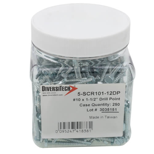 Main product image of 10 x 1/2" Drill Point Hex Washer Head Metal Sheet Metal Screw (250 Pack)