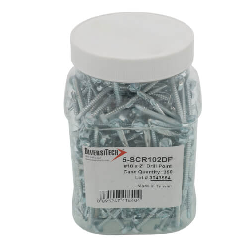Main product image of #10 x 2" Drill Point Hex Washer Head Metal Sheet Metal Screw (350 Pack)