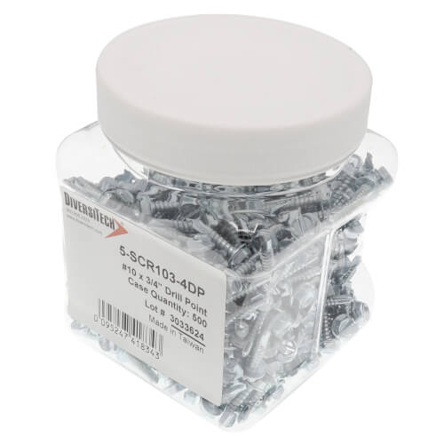 Main product image of #10 x 3/4" Drill Point Hex Washer Head Sheet Metal Screws (500 Pack)