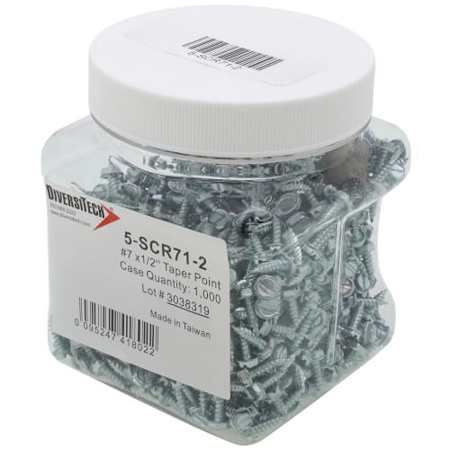 Main product image of 7 x 1/2 Taper Point Sheet Metal Screws (Pack of 1,000)
