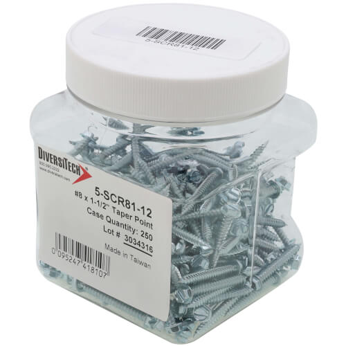 Main product image of 8 x 1-1/2 Taper Point Sheet Metal Screws (Pack of 250)