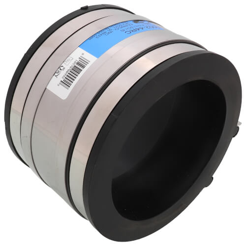 Main product image of 4" x 4" Flexible Strong Back PVC Shielded Coupling (Clay to Cast Iron, PVC, Copper, Steel or Lead)
