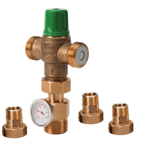 5002T3G Taco 5002T3G 1/2" NPT Union 5002 Mixing Valve w/ Gauge