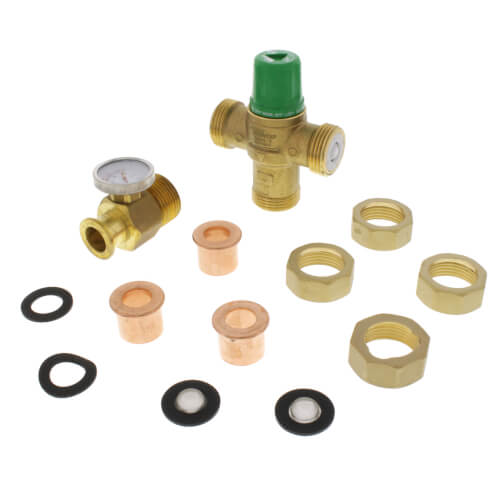 Main product image of 3/4" Sweat Union 5003 Mixing Valve w/ Gauge (Low Lead)