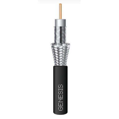 Main product image of 1000 ft - 18/1 RG6 CCS Dual-Shield (CATV) Video Cable - Black, Reel