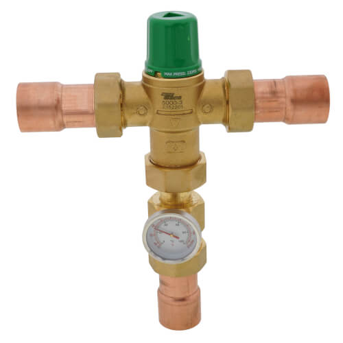 Main product image of 1" Sweat Union 5004 Heating Only Mixing Valve w/ Gauge