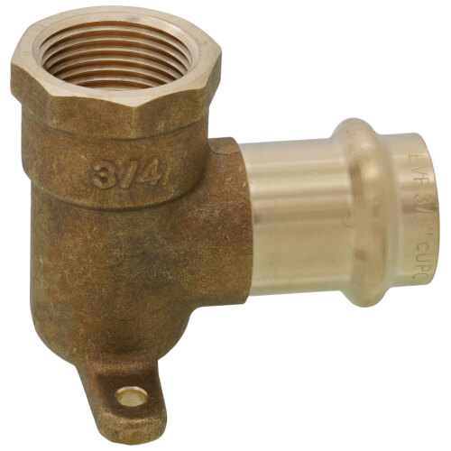 Main product image of 3/4" Press x Female Copper 90° 3 Hole Drop Ear Elbow