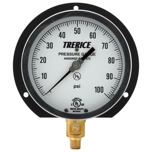 Main product image of 500XB, 4-1/2" Pressure Gauge with Lower Mount (0-100 PSI)