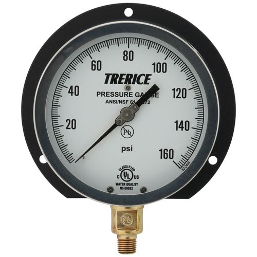 Main product image of 500XB, 4-1/2" Pressure Gauge with Lower Mount (0-160 PSI)