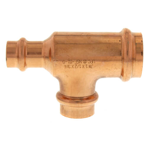 1" x 1/2" x 3/4" Press Copper Tee