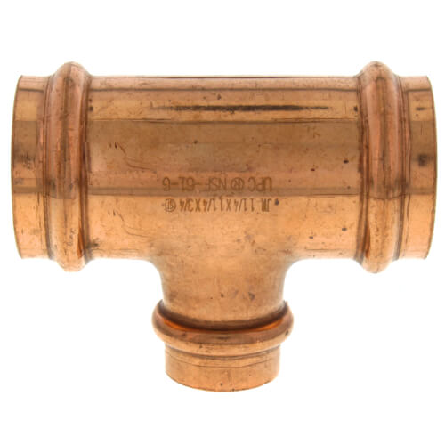 1-1/4" x 1-1/4" x 3/4" Press Copper Tee