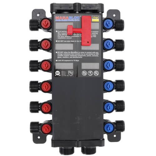 Main product image of 3/8", 12 Port PolyAlloy Crimp MANABLOC (6 hot, 6 cold)