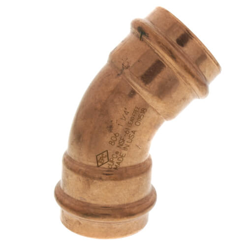 1-1/4" Press Copper 45° Elbow