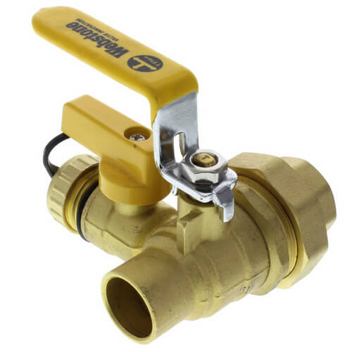 Main product image of 3/4" Threaded x 3/4" Sweat Pro-Pal Union Full Port Ball Valve w/ Hose Drain