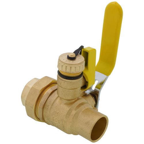 Main product image of 1" Threaded x 1" Sweat Pro-Pal Union Full Port Ball Valve w/ Hose Drain
