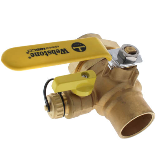 Main product image of 1-1/2" Threaded x 1-1/2" Sweat Pro-Pal Union Full Port Ball Valve w/ Hose Drain (Lead Free)