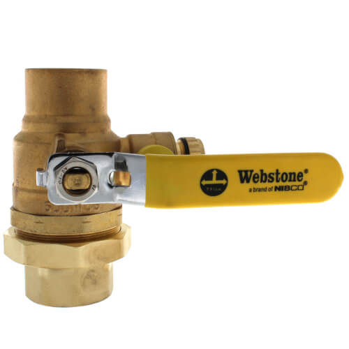 Main product image of 1-1/2" Threaded x 1-1/2" Sweat Pro-Pal Union Full Port Ball Valve w/ Hose Drain (Lead Free)