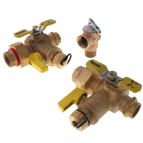 Main product image of 3/4" Sweat Tankless Heater Iso Valves w/ Relief Valve (Lead Free)