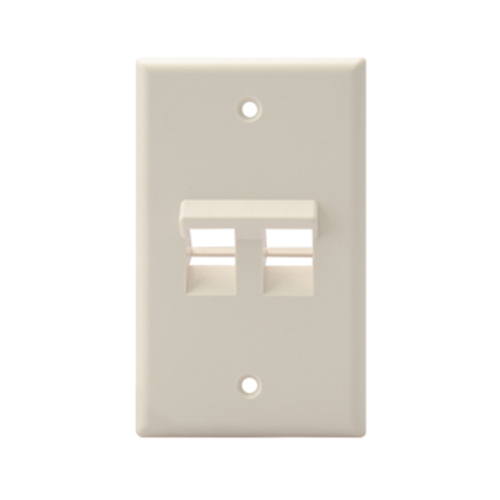 Main product image of Angled Single-Gang Quickport, Wallplate, 2-port (Light Almond)