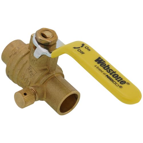 Main product image of 1/2" Sweat Full Port Forged Brass Ball Valve w/ Bleeder (Lead Free)