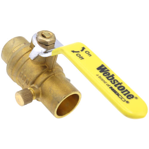 Main product image of 3/4" Sweat Full Port Forged Brass Ball Valve w/ Bleeder (Lead Free)
