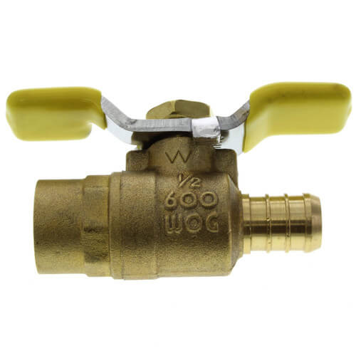 Main product image of 1/2" PEX x Sweat Ball Valve with Wing Handle