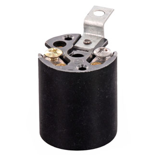 Main product image of Medium Base, 1 Piece, Keyless, Incandescent, Phenolic Lampholder, Bracket Mount, Single Circuit, Back Wired, (Black)